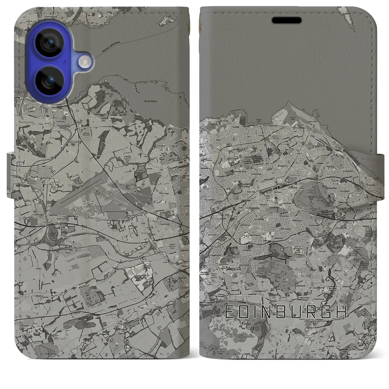 【エディンバラ（イギリス）】地図柄iPhoneケース（手帳タイプ）