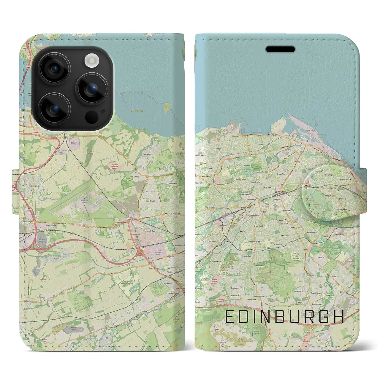 【エディンバラ（イギリス）】地図柄iPhoneケース（手帳タイプ）ナチュラル・iPhone 16 用