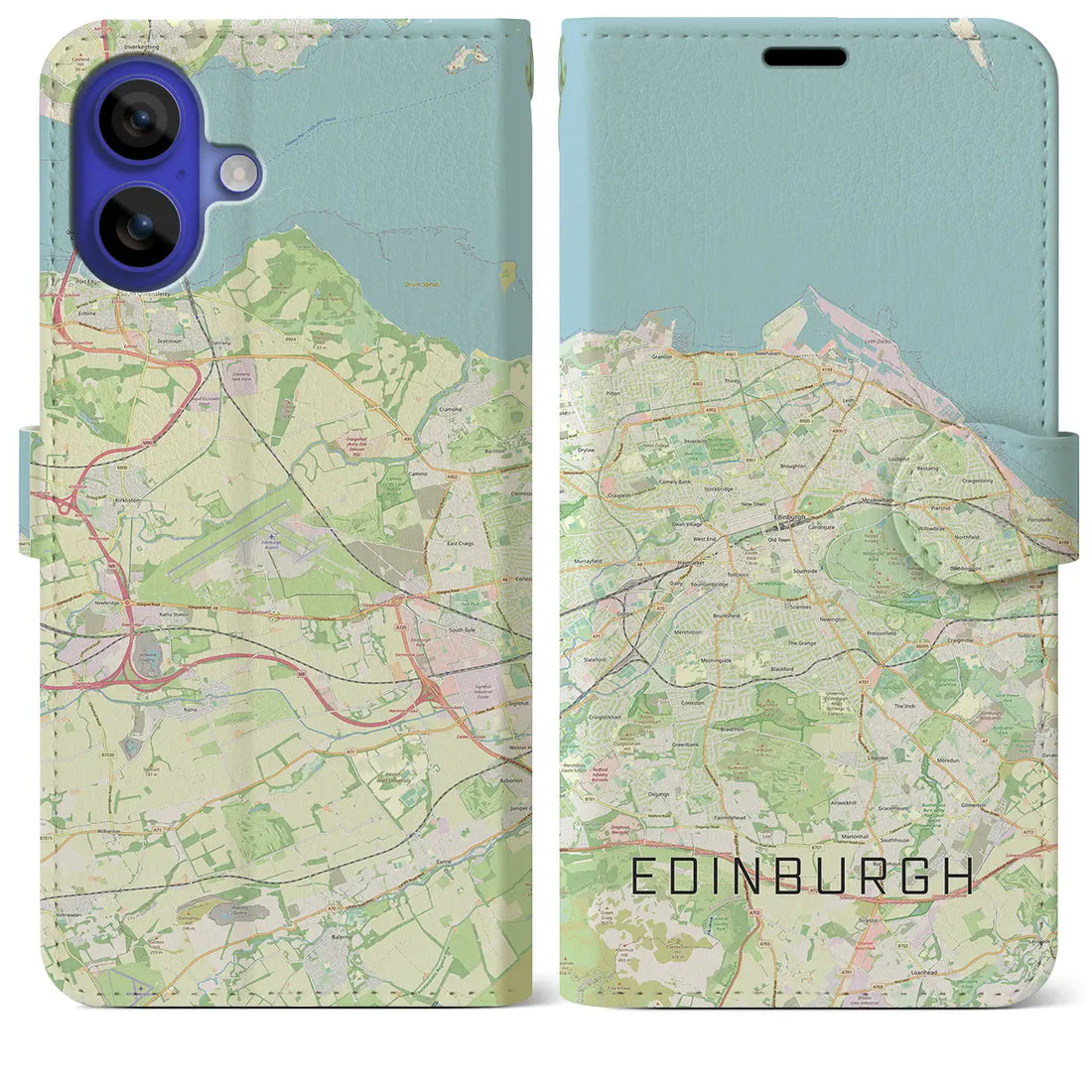 【エディンバラ（イギリス）】地図柄iPhoneケース（手帳タイプ）ナチュラル・iPhone 16 Pro Max 用