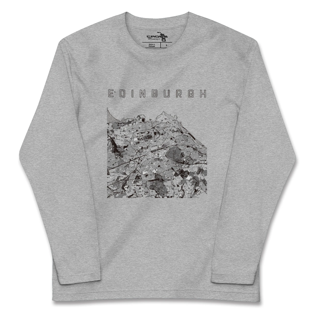 【エディンバラ（イギリス）】地図柄ロングスリーブTシャツ