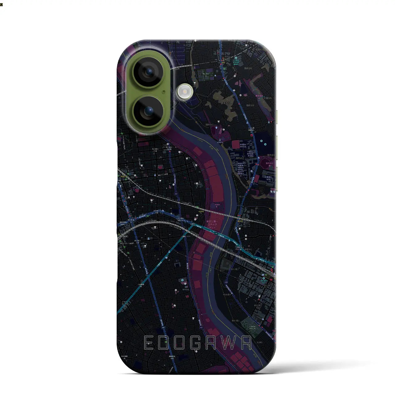 【江戸川（東京都）】地図柄iPhoneケース（バックカバータイプ）