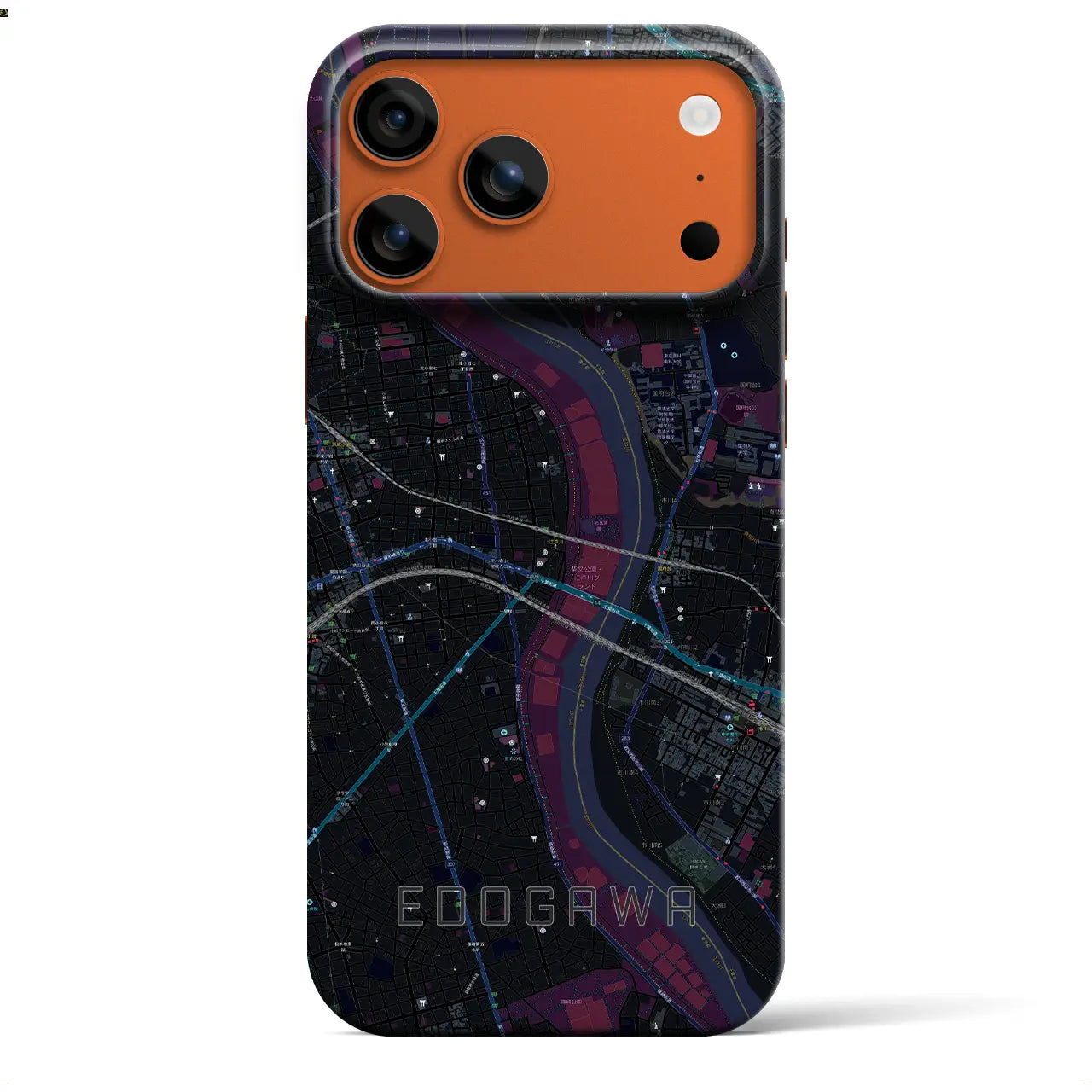 【江戸川（東京都）】地図柄iPhoneケース（バックカバータイプ）