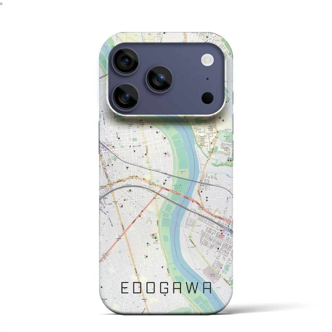 【江戸川（東京都）】地図柄iPhoneケース（バックカバータイプ）ブラック・iPhone 17 Pro Max 用