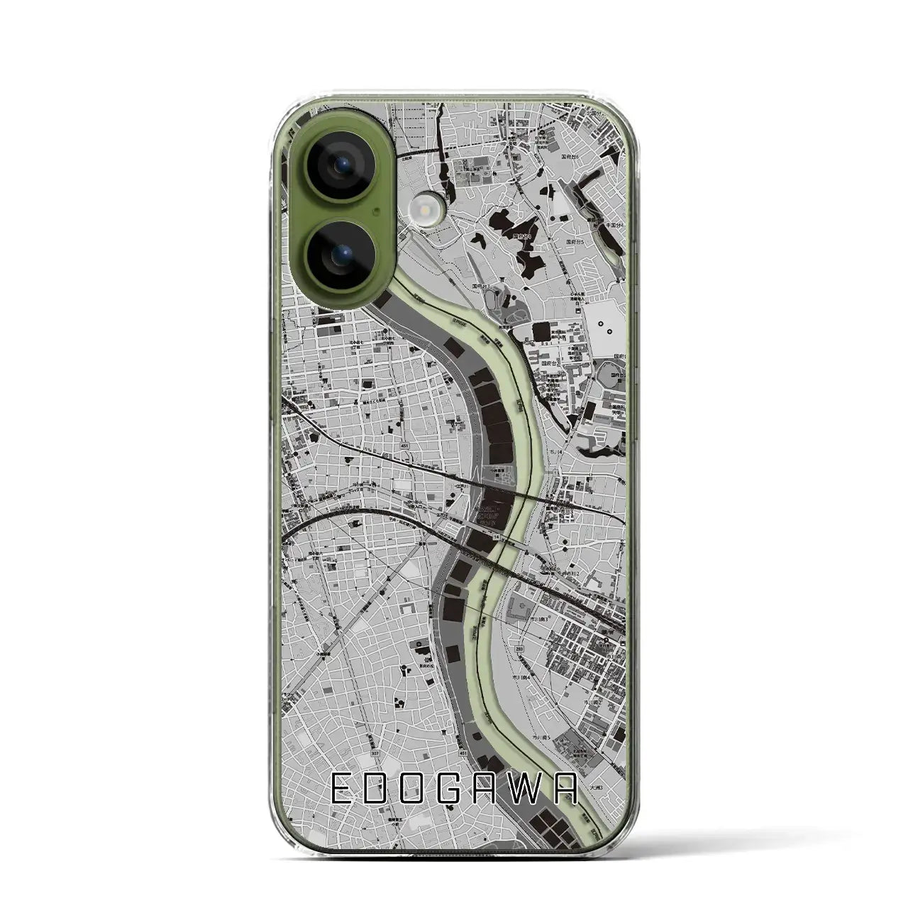 【江戸川（東京都）】地図柄iPhoneケース（クリアタイプ）