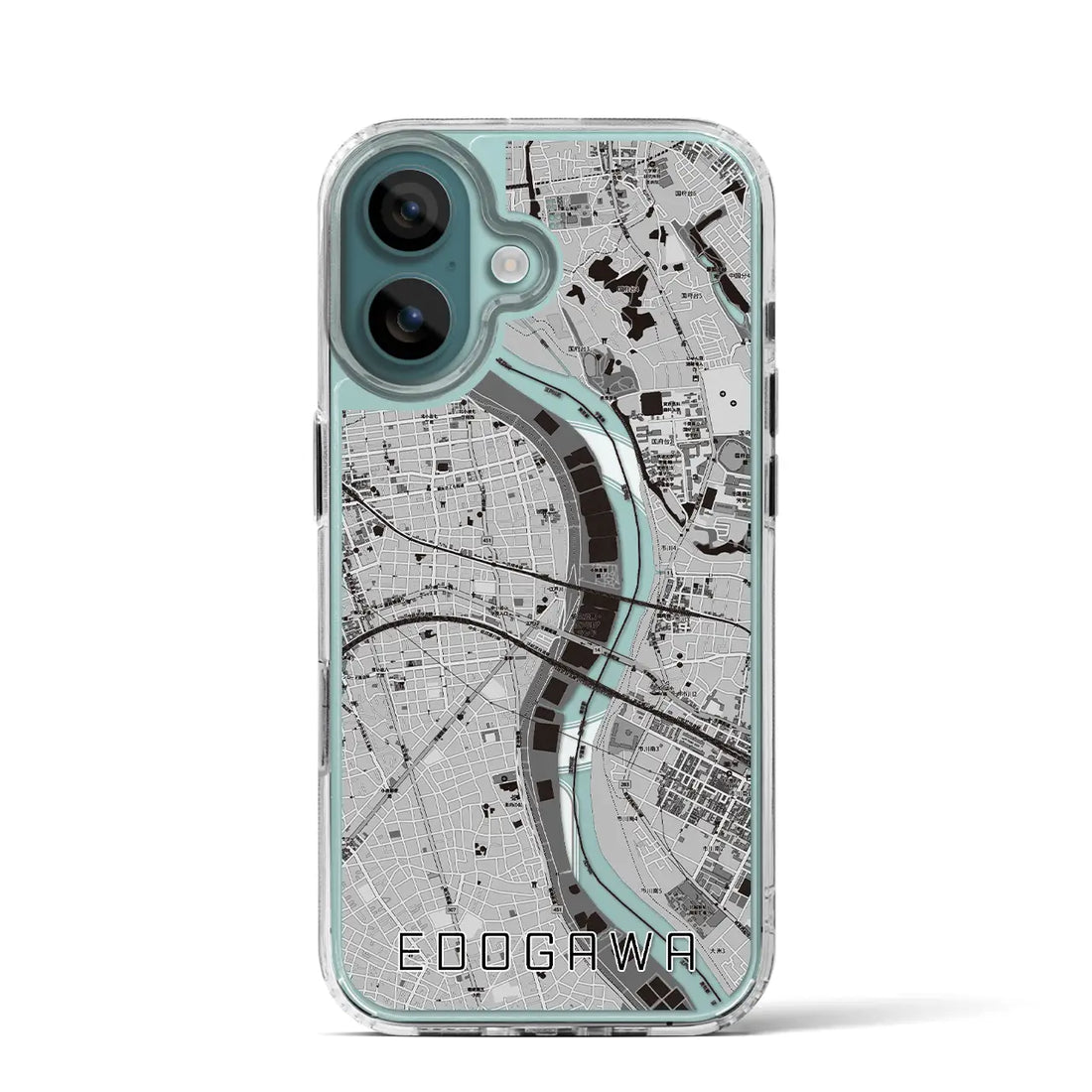 【江戸川(東京都)】地図柄iPhoneケース(MagSafeタイプ)モノトーン・iPhone 16 Pro 用