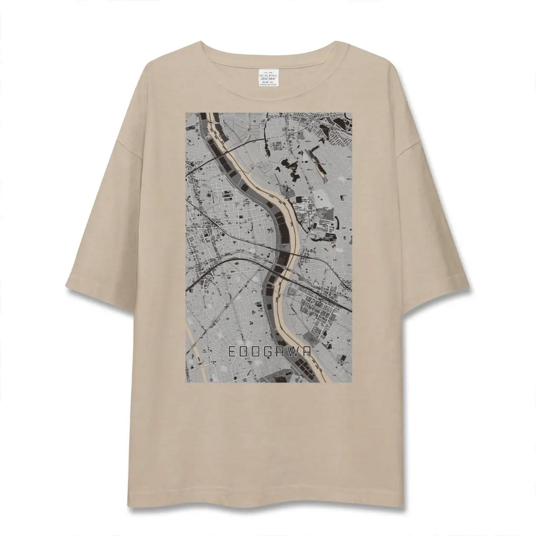 【江戸川（東京都）】地図柄ビッグシルエットTシャツ