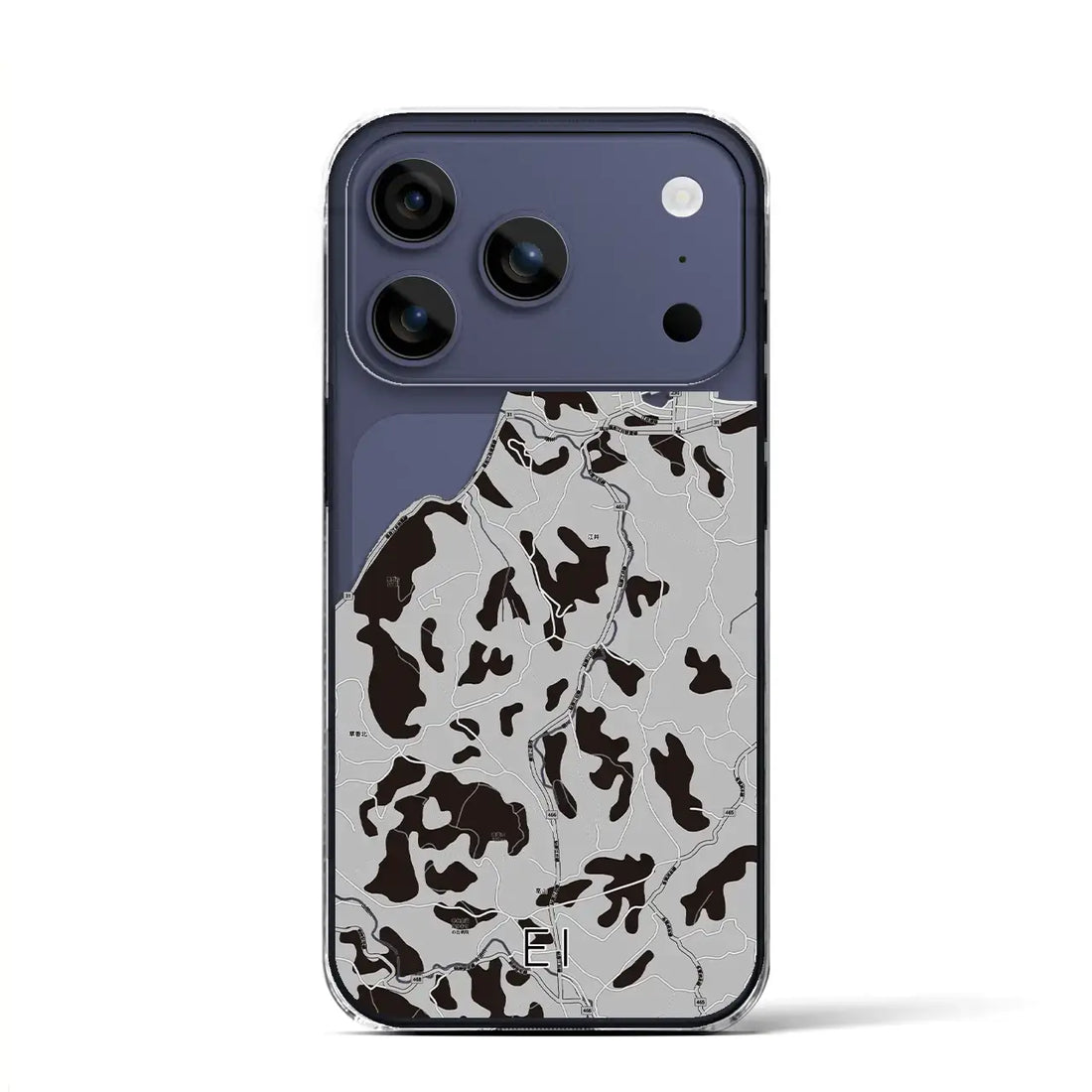 【江井(兵庫県)】地図柄iPhoneケース(クリアタイプ)モノトーン・iPhone 17 Pro Max 用