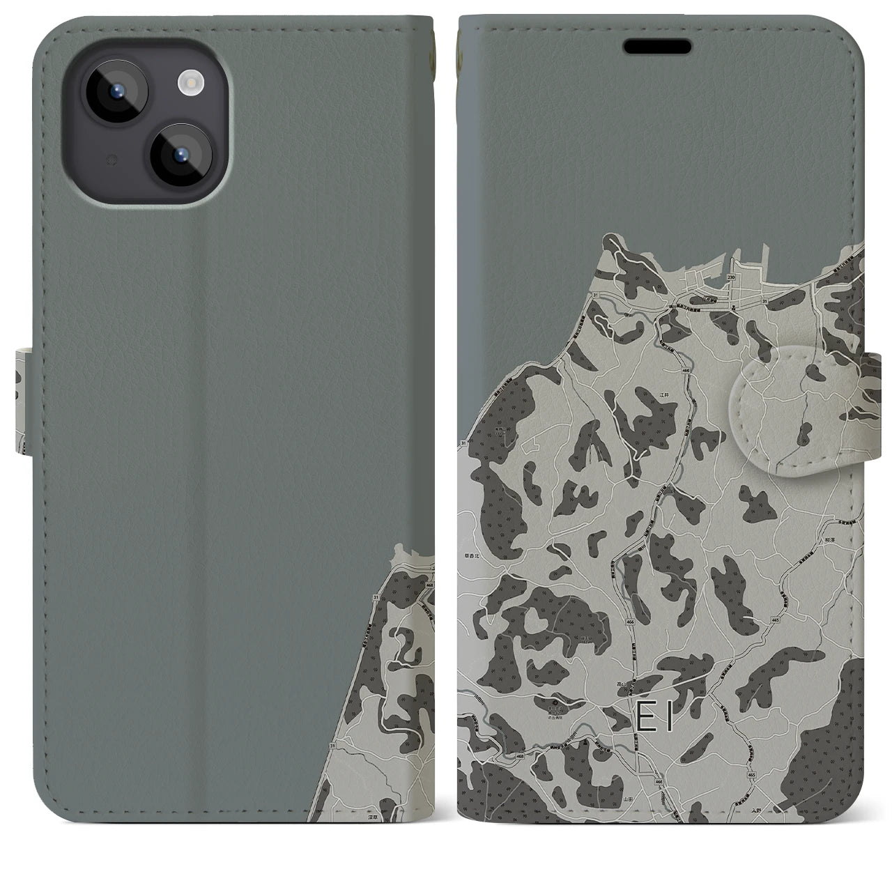 【江井（兵庫県）】地図柄iPhoneケース（手帳タイプ）