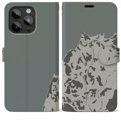 【江井（兵庫県）】地図柄iPhoneケース（手帳タイプ）モノトーン・iPhone 15 Pro Max 用