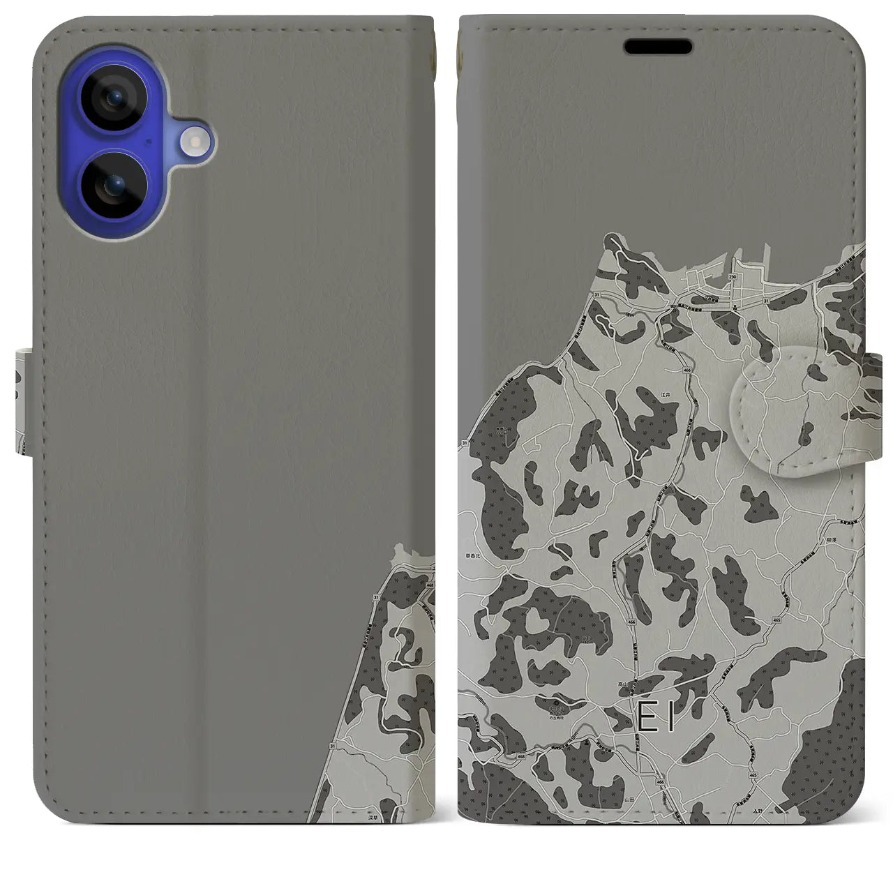 【江井（兵庫県）】地図柄iPhoneケース（手帳タイプ）