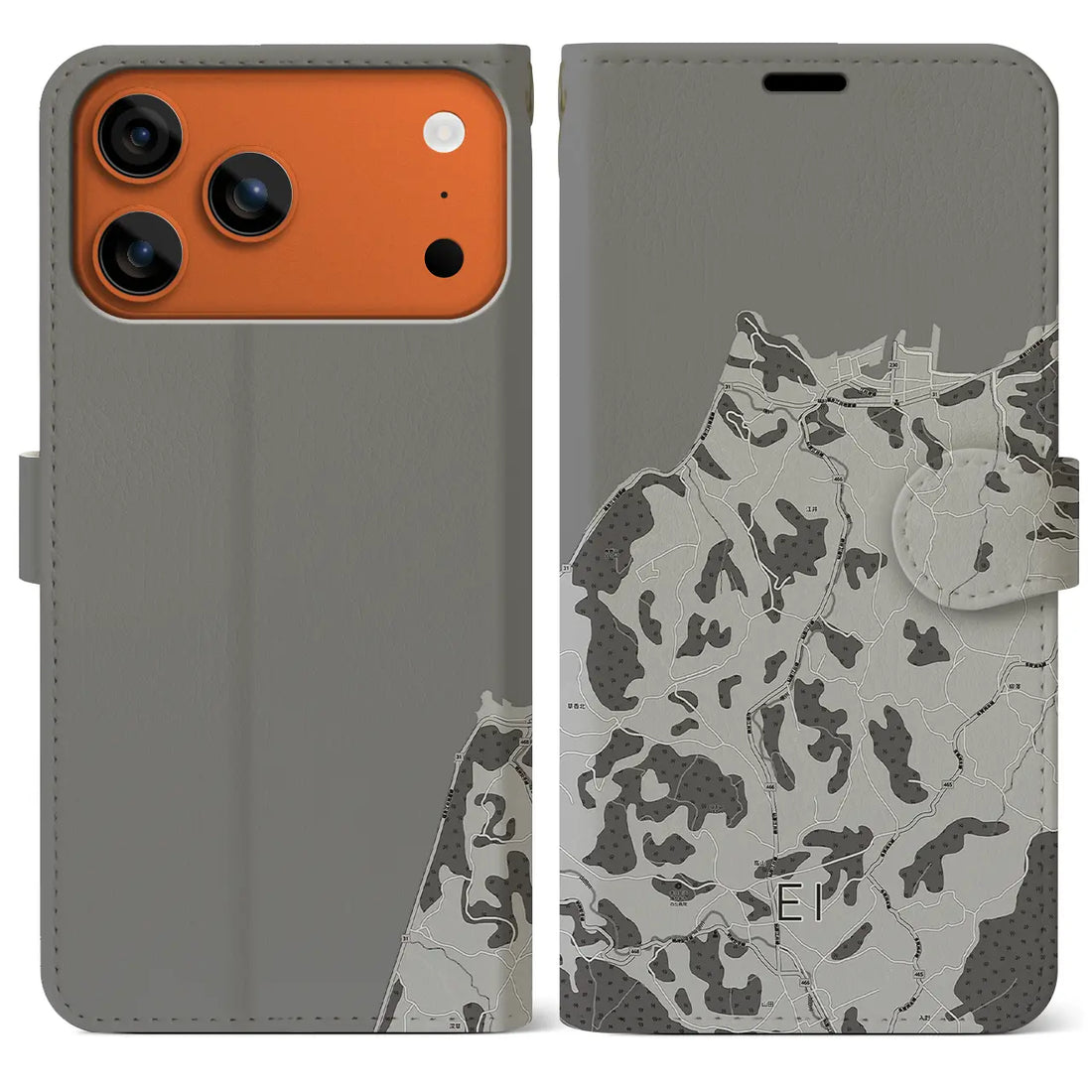 【江井（兵庫県）】地図柄iPhoneケース（手帳タイプ）