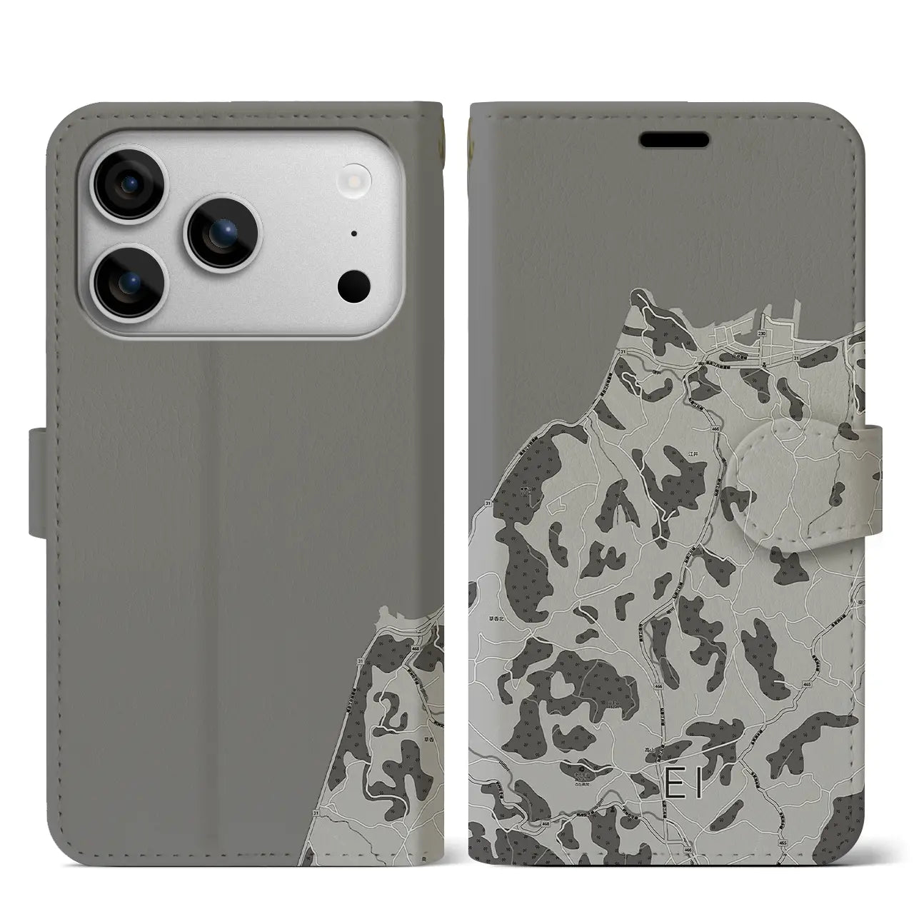 【江井（兵庫県）】地図柄iPhoneケース（手帳タイプ）