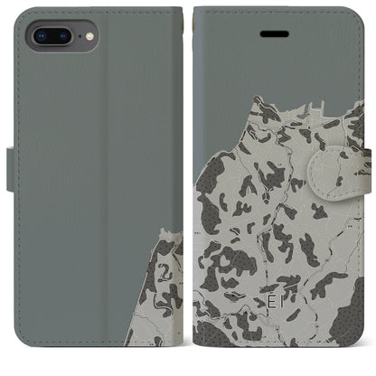 【江井（兵庫県）】地図柄iPhoneケース（手帳タイプ）モノトーン・iPhone 8Plus /7Plus / 6sPlus / 6Plus 用