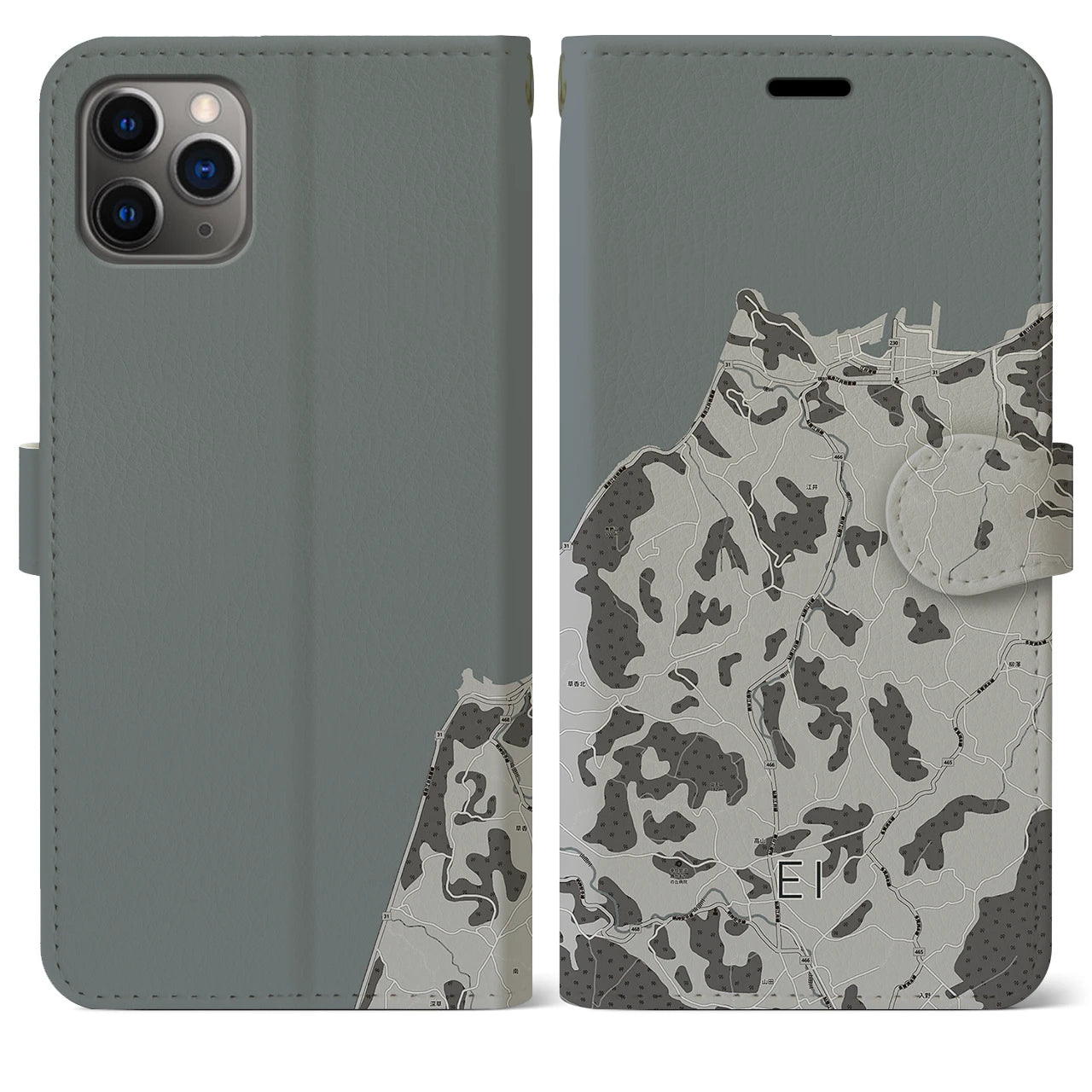 【江井（兵庫県）】地図柄iPhoneケース（手帳タイプ）