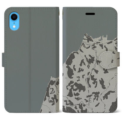 【江井（兵庫県）】地図柄iPhoneケース（手帳タイプ）モノトーン・iPhone XR 用