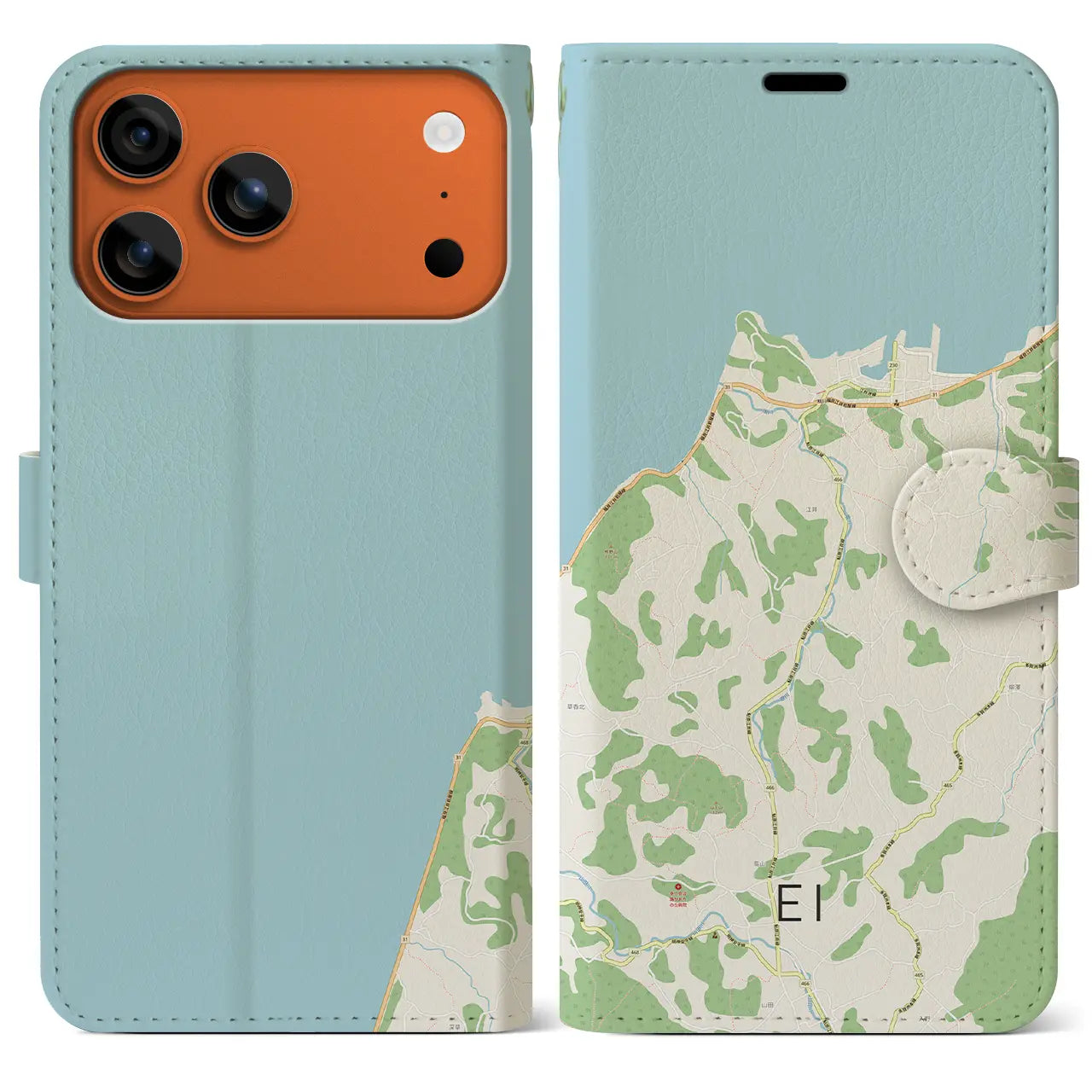 【江井（兵庫県）】地図柄iPhoneケース（手帳タイプ）