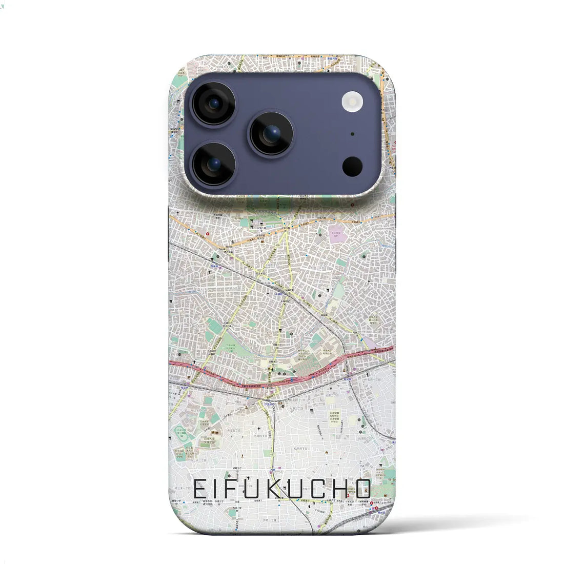【永福町（東京都）】地図柄iPhoneケース（バックカバータイプ）ブラック・iPhone 17 Pro Max 用