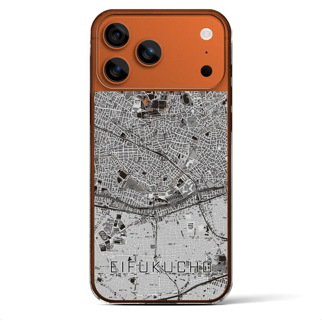 【永福町(東京都)】地図柄iPhoneケース(クリアタイプ)モノトーン・iPhone 17 Pro Max 用