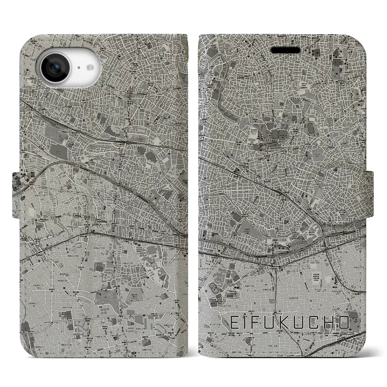 【永福町（東京都）】地図柄iPhoneケース（手帳タイプ）