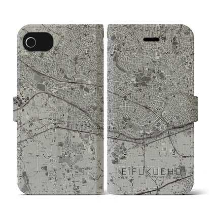 【永福町（東京都）】地図柄iPhoneケース（手帳タイプ）モノトーン・iPhone SE（第3 / 第2世代） / 8 / 7 / 6s / 6 用