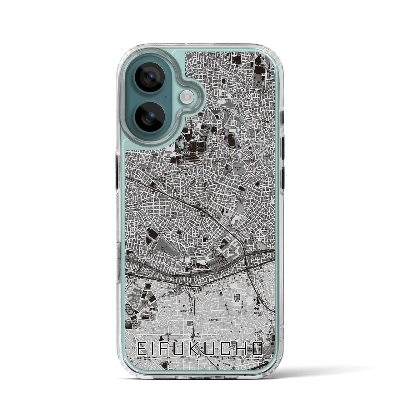 【永福町（東京都）】地図柄iPhoneケース（MagSafeタイプ）モノトーン・iPhone 16 Pro 用