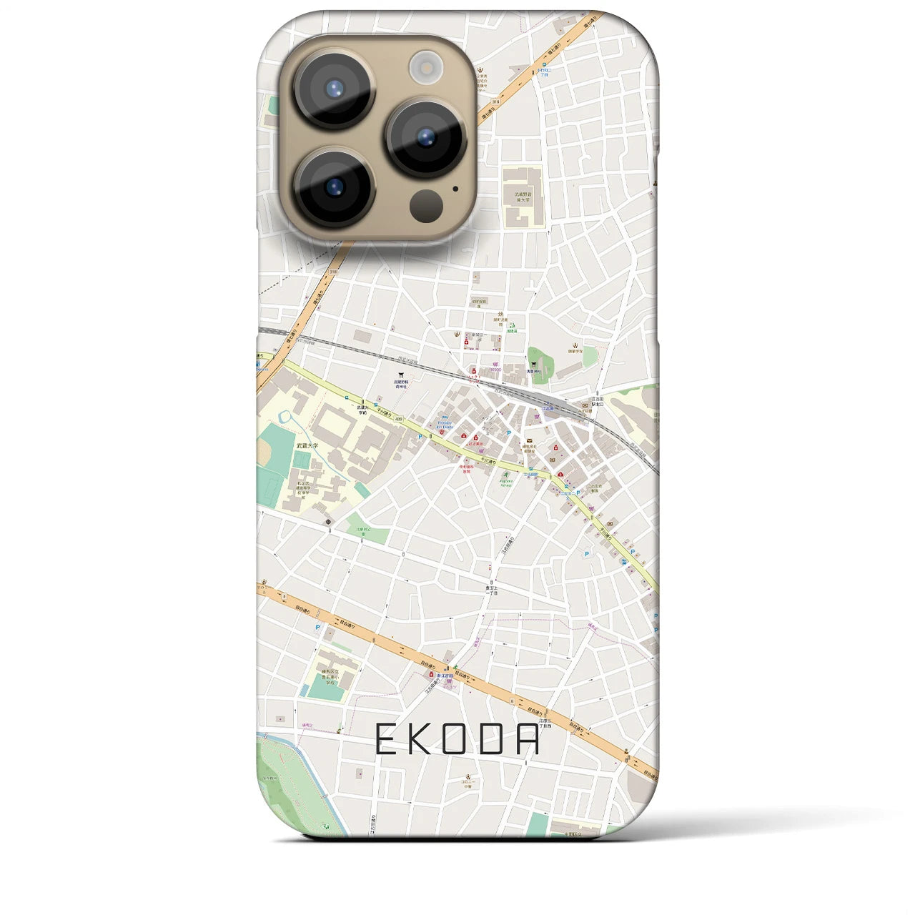 【江古田（東京都）】地図柄iPhoneケース（バックカバータイプ）