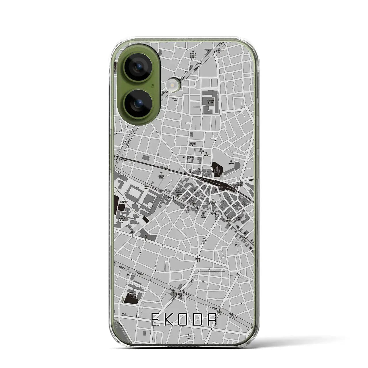 【江古田（東京都）】地図柄iPhoneケース（クリアタイプ）