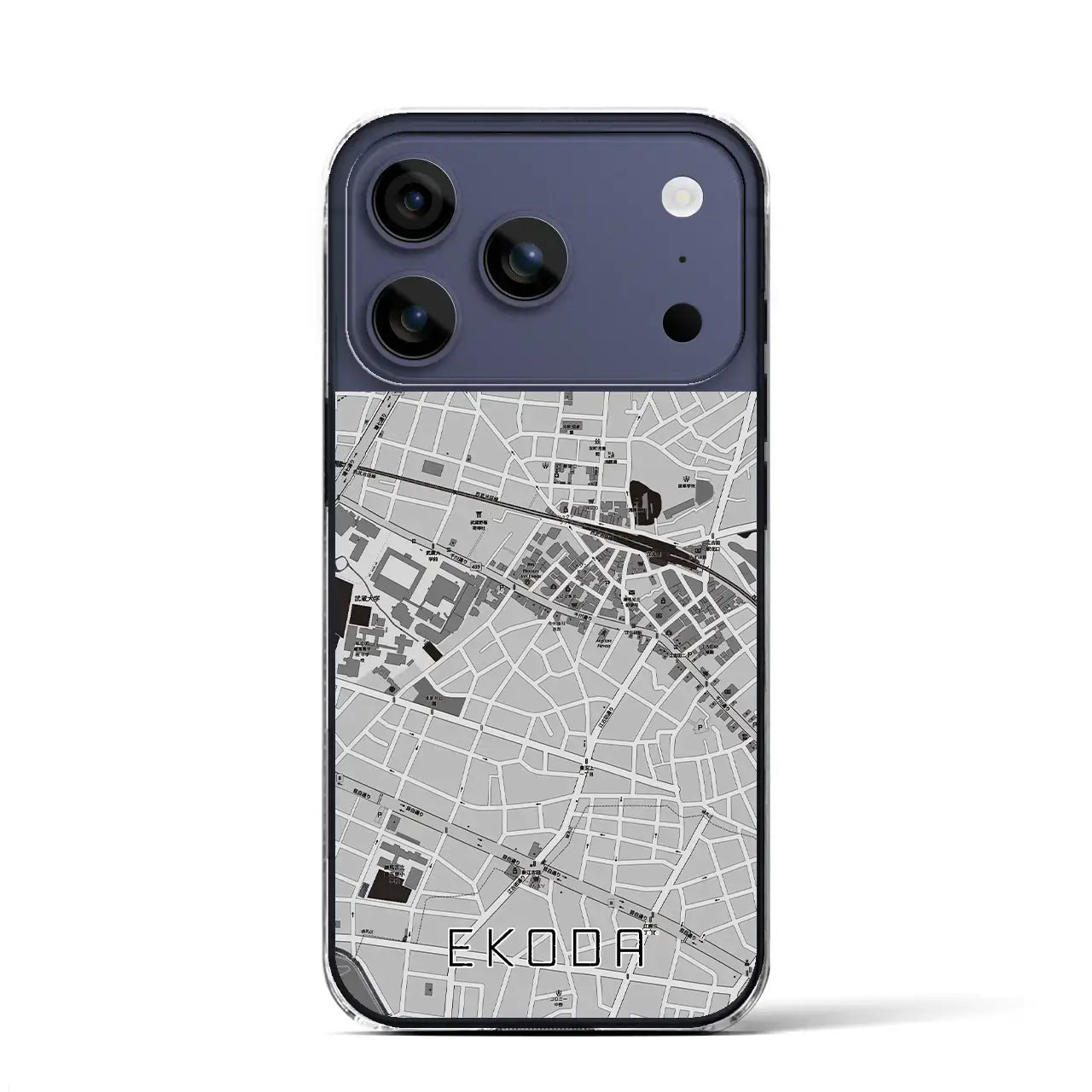 【江古田（東京都）】地図柄iPhoneケース（クリアタイプ）モノトーン・iPhone 17 Pro Max 用