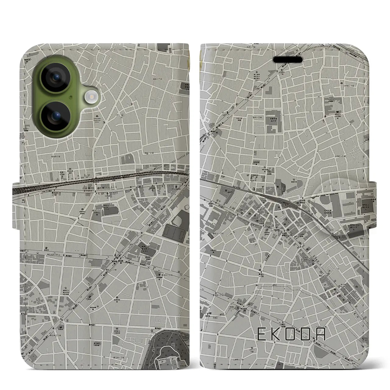 【江古田（東京都）】地図柄iPhoneケース（手帳タイプ）