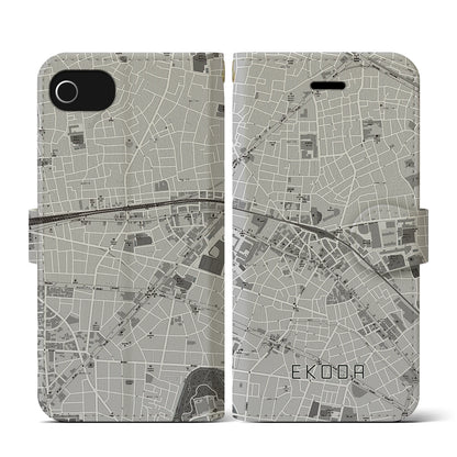 【江古田（東京都）】地図柄iPhoneケース（手帳タイプ）モノトーン・iPhone SE（第3 / 第2世代） / 8 / 7 / 6s / 6 用