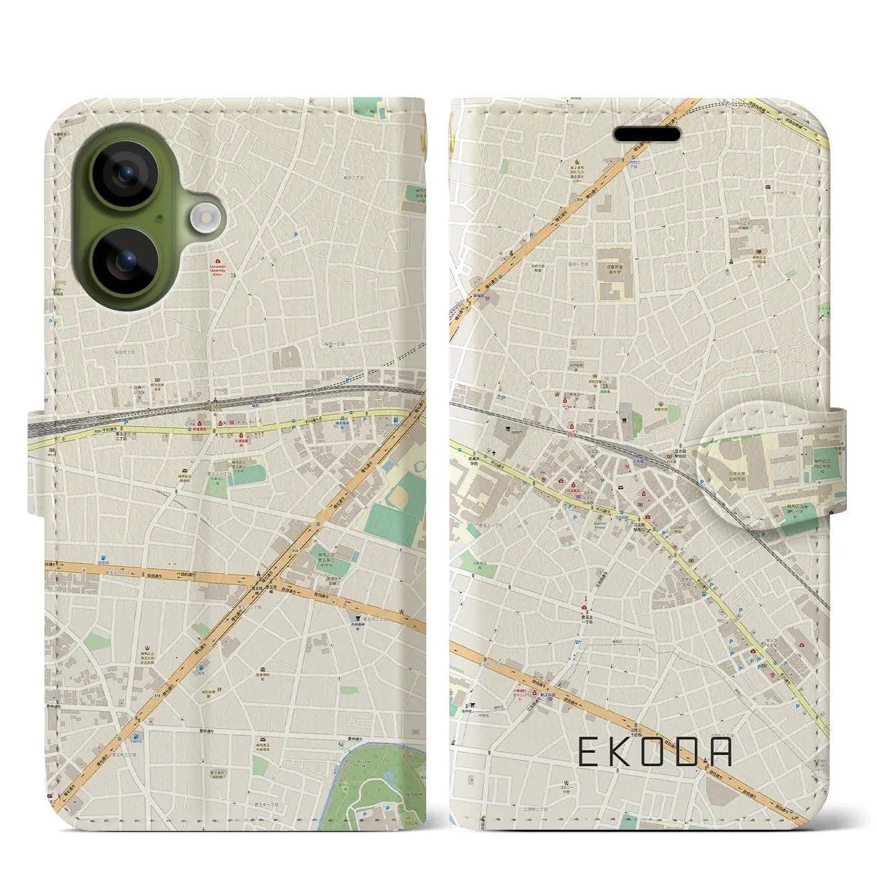 【江古田（東京都）】地図柄iPhoneケース（手帳タイプ）