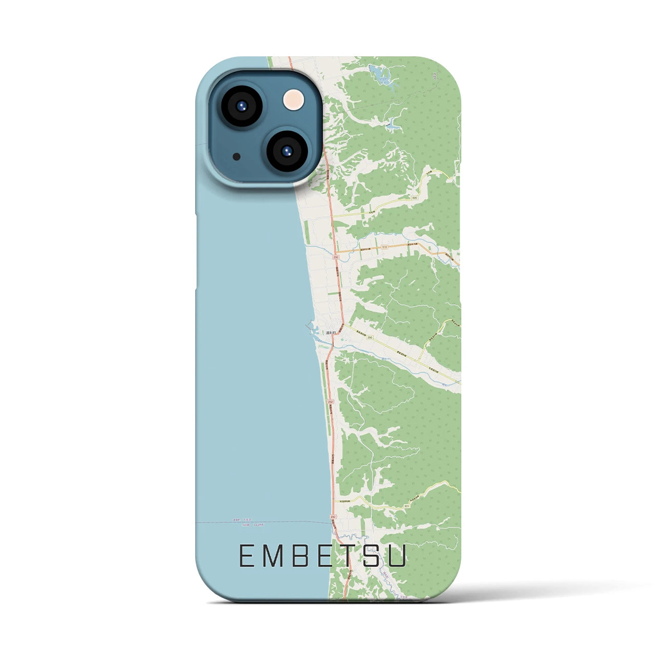 【遠別（北海道）】地図柄iPhoneケース（バックカバータイプ）