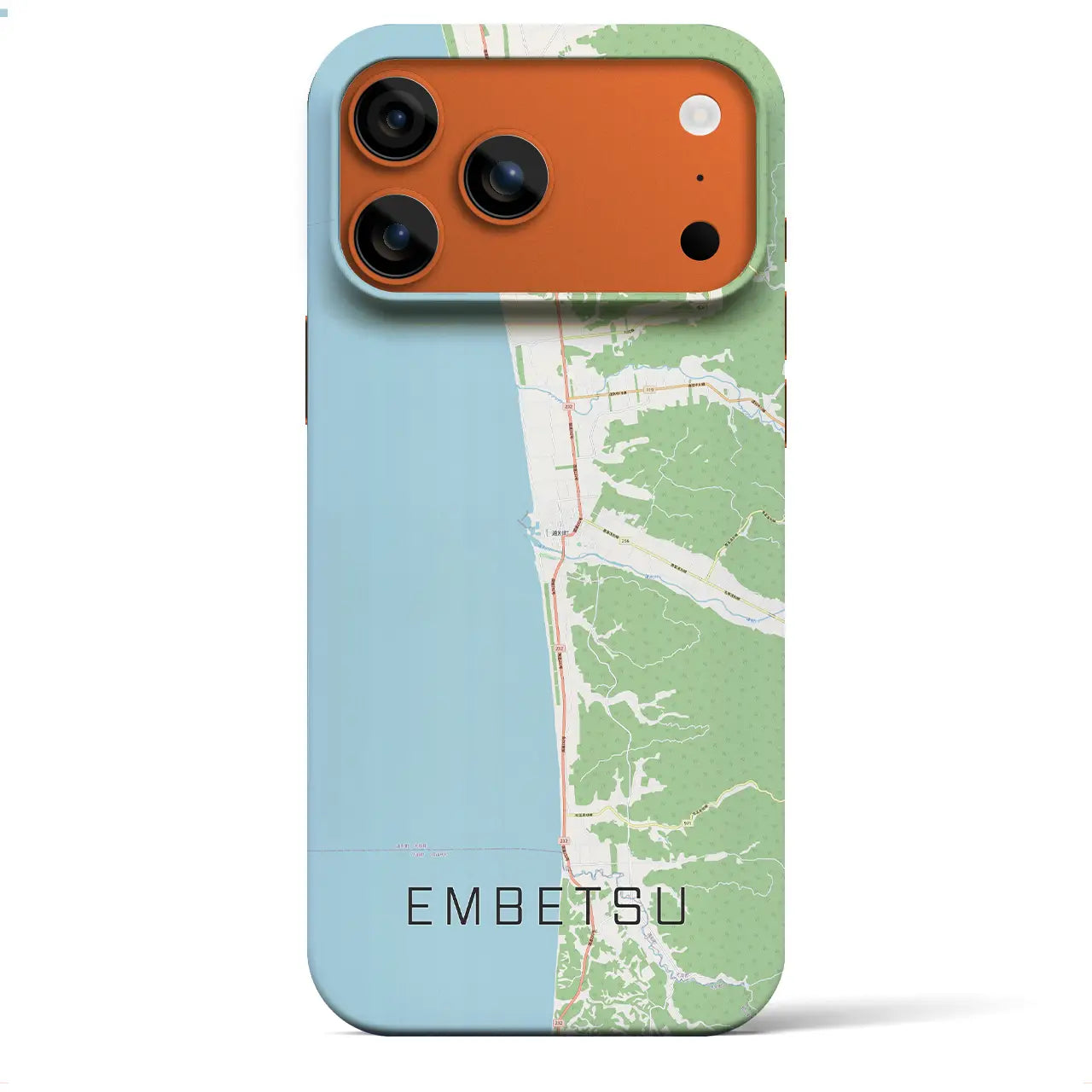 【遠別（北海道）】地図柄iPhoneケース（バックカバータイプ）ナチュラル・iPhone 17 Pro Max 用