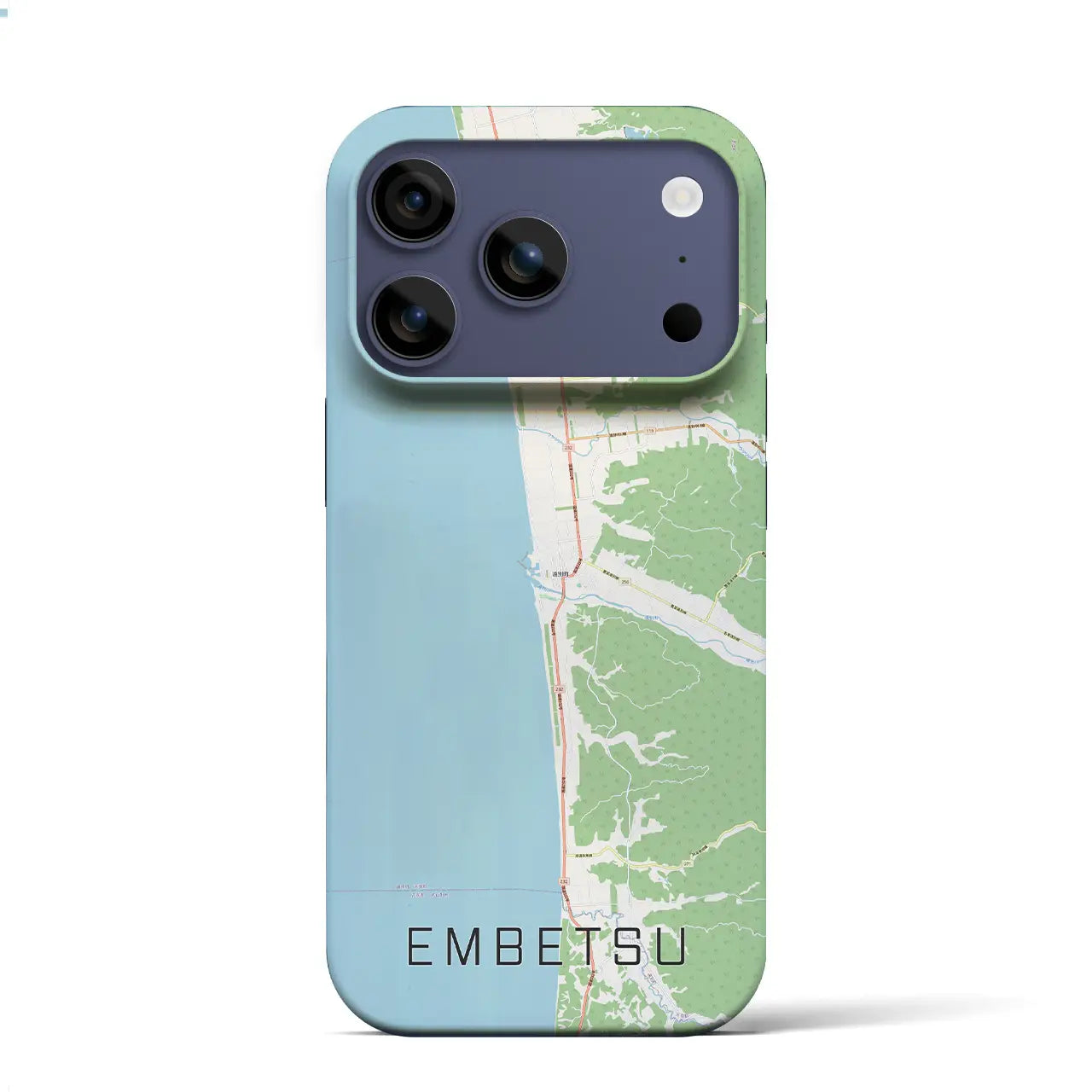 【遠別（北海道）】地図柄iPhoneケース（バックカバータイプ）ブラック・iPhone 17 Pro Max 用