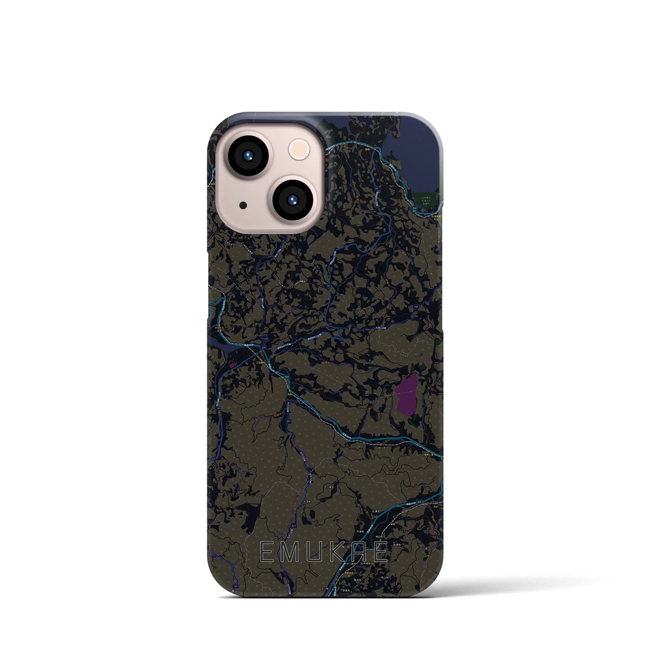 【江迎（長崎県）】地図柄iPhoneケース（バックカバータイプ）