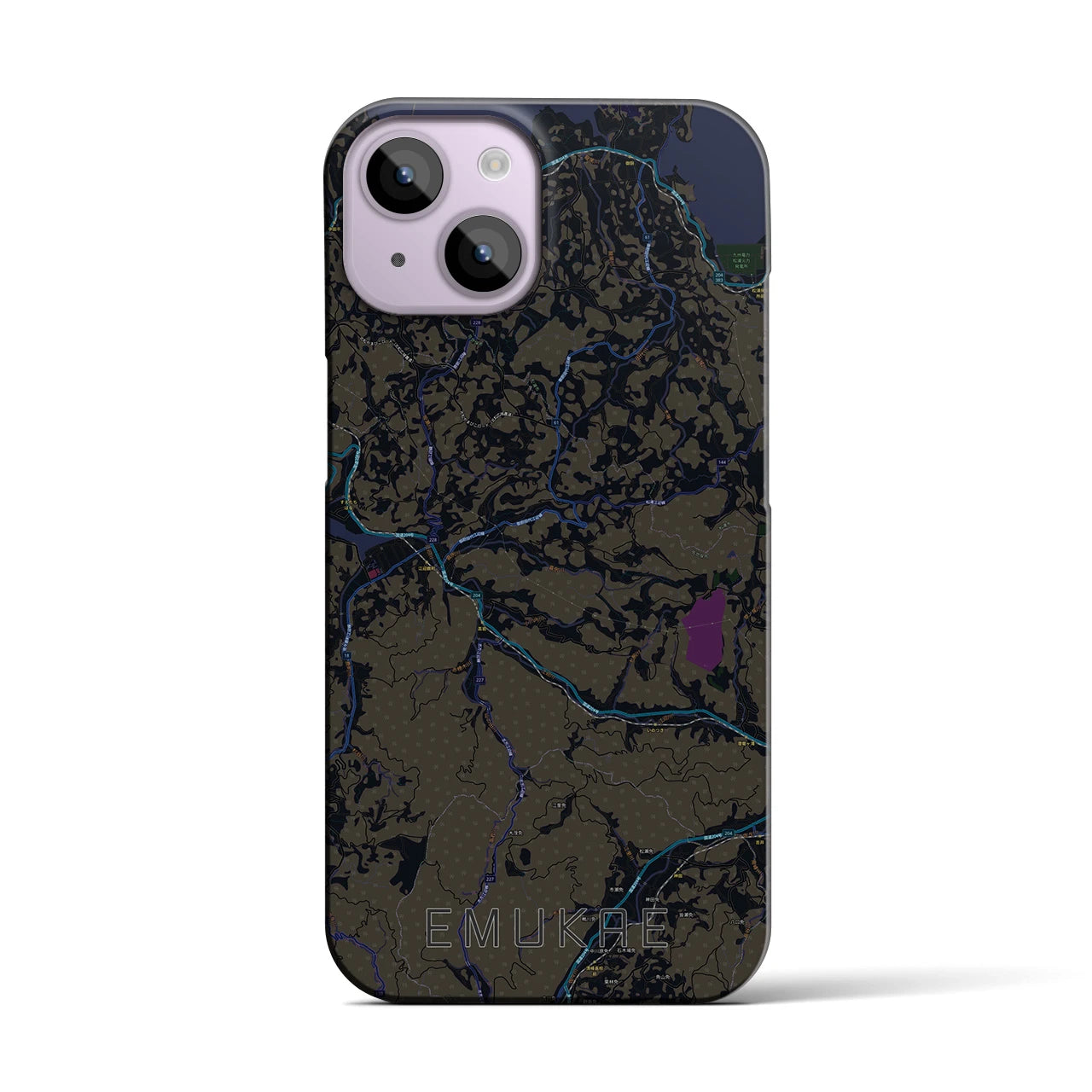【江迎（長崎県）】地図柄iPhoneケース（バックカバータイプ）