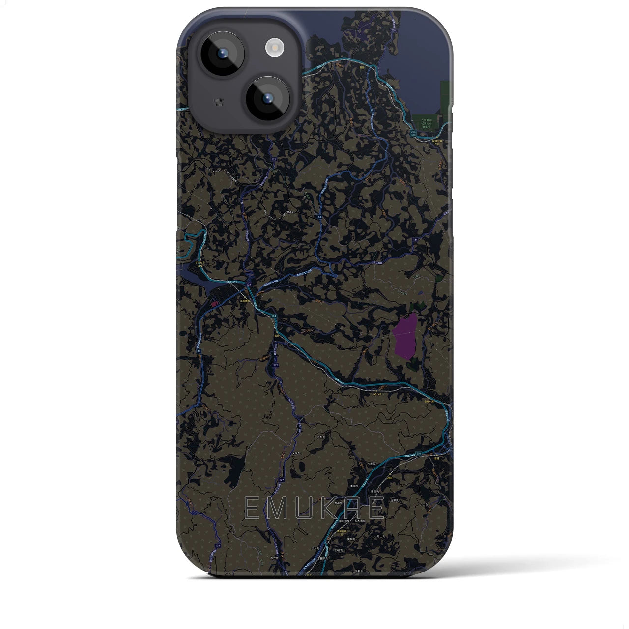 【江迎（長崎県）】地図柄iPhoneケース（バックカバータイプ）