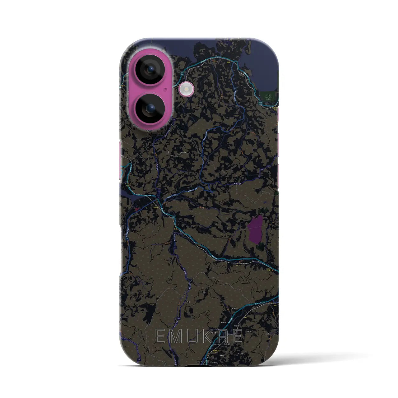 【江迎（長崎県）】地図柄iPhoneケース（バックカバータイプ）