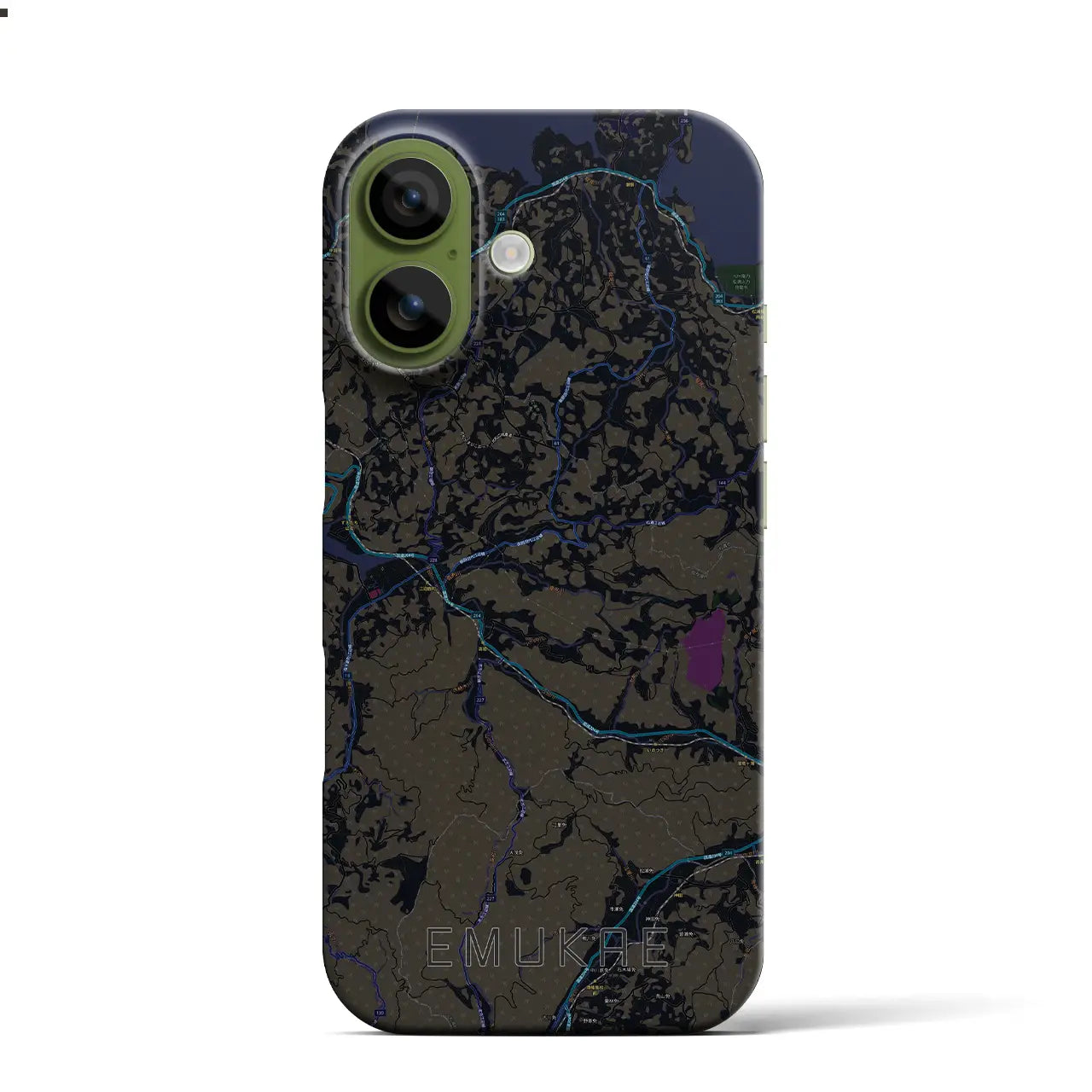 【江迎（長崎県）】地図柄iPhoneケース（バックカバータイプ）