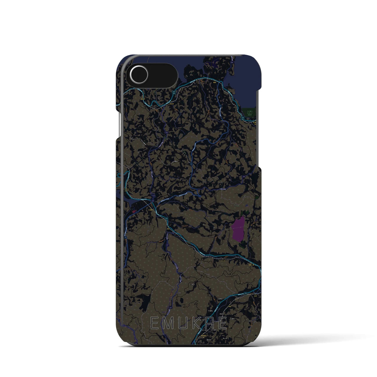 【江迎（長崎県）】地図柄iPhoneケース（バックカバータイプ）