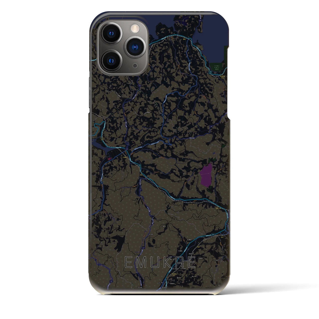 【江迎（長崎県）】地図柄iPhoneケース（バックカバータイプ）