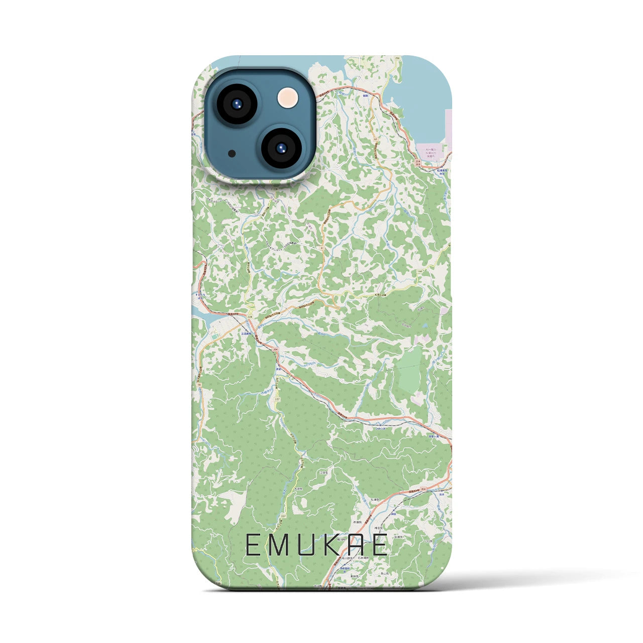 【江迎（長崎県）】地図柄iPhoneケース（バックカバータイプ）