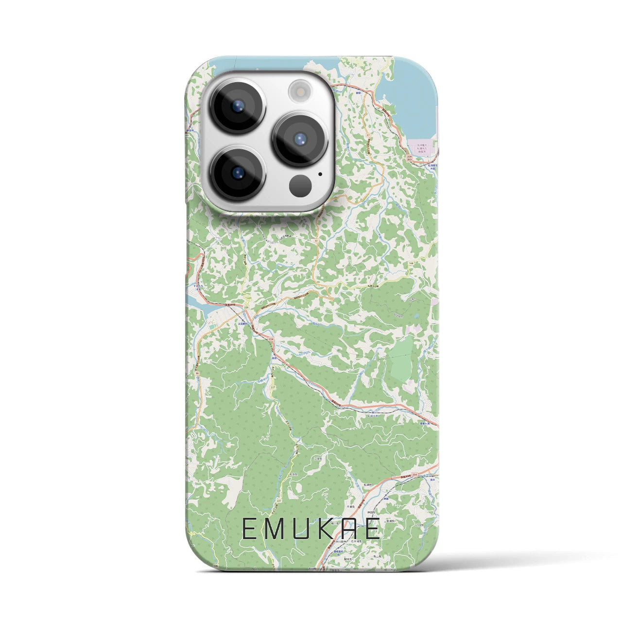 【江迎（長崎県）】地図柄iPhoneケース（バックカバータイプ）