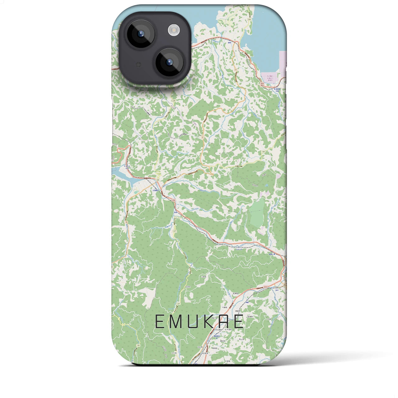 【江迎（長崎県）】地図柄iPhoneケース（バックカバータイプ）