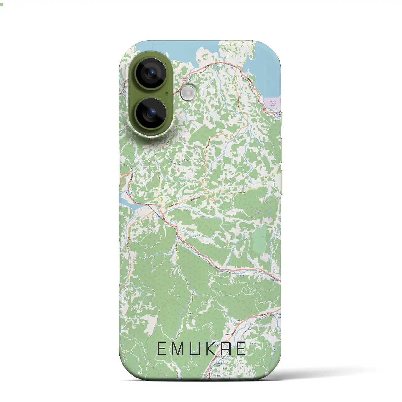 【江迎（長崎県）】地図柄iPhoneケース（バックカバータイプ）