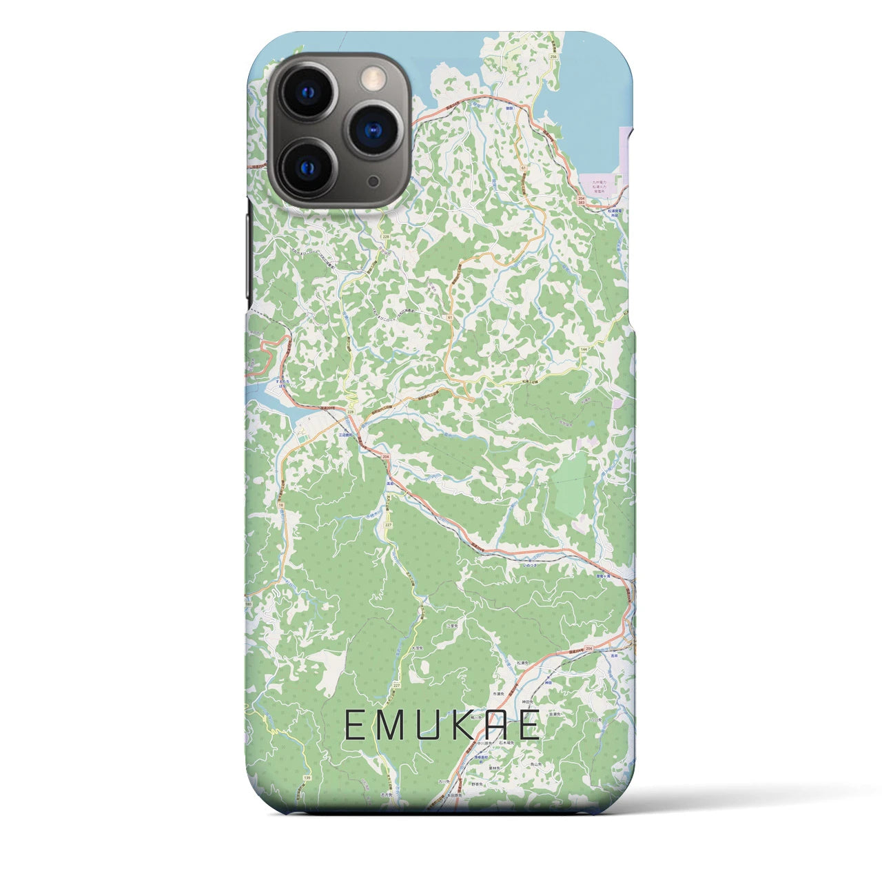 【江迎（長崎県）】地図柄iPhoneケース（バックカバータイプ）