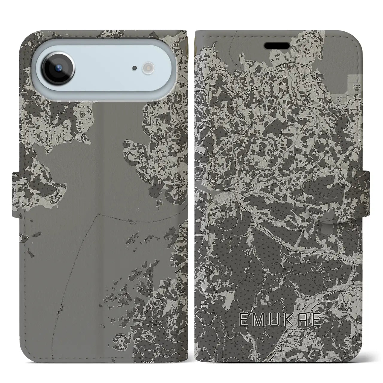 【江迎（長崎県）】地図柄iPhoneケース（手帳タイプ）