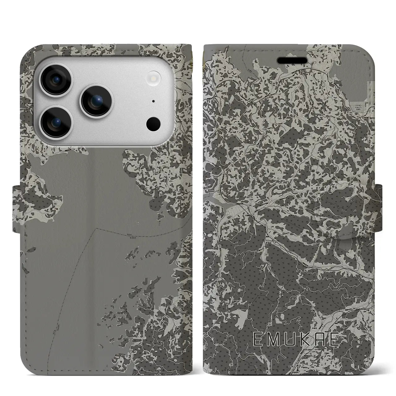 【江迎（長崎県）】地図柄iPhoneケース（手帳タイプ）