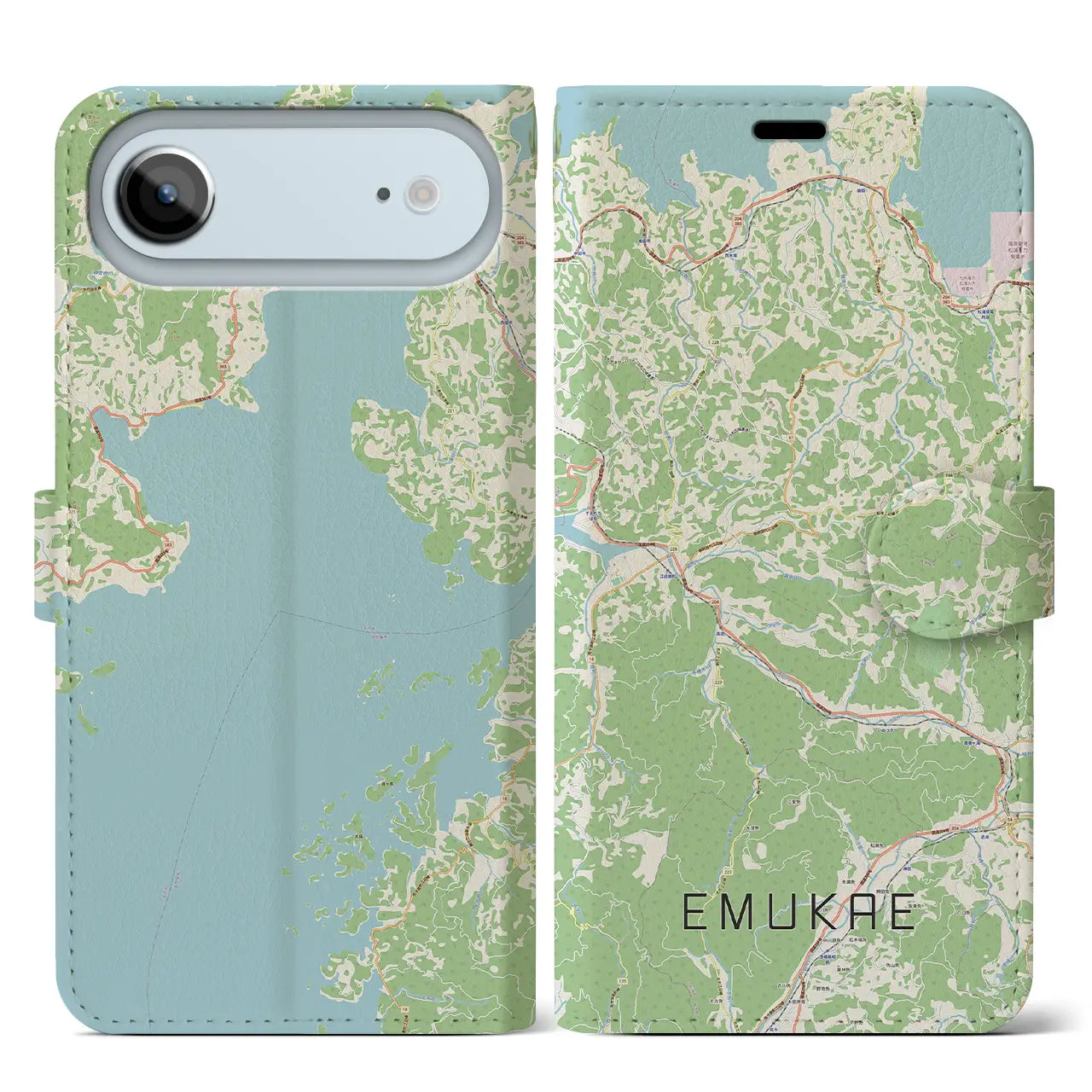 【江迎（長崎県）】地図柄iPhoneケース（手帳タイプ）