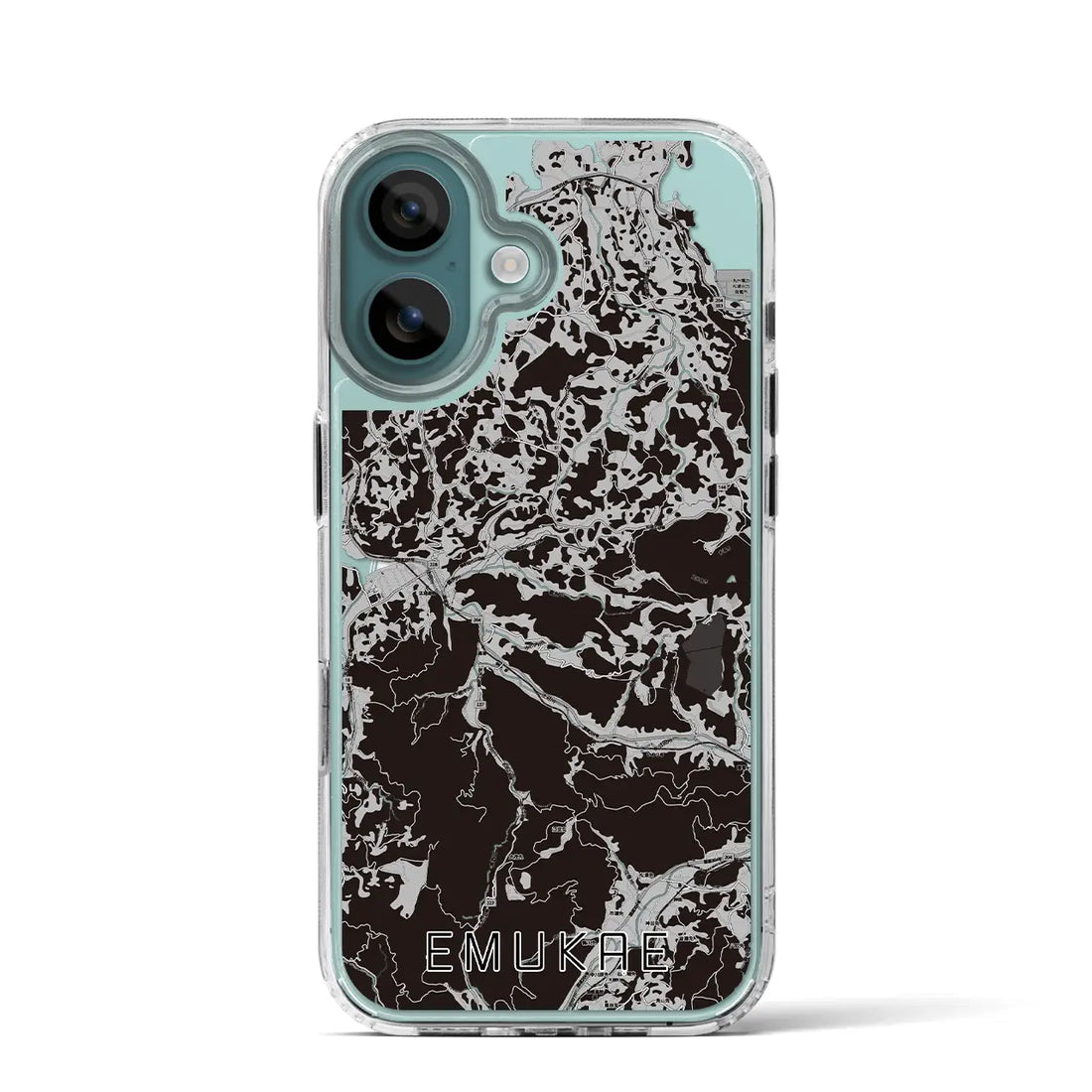 【江迎（長崎県）】地図柄iPhoneケース（MagSafeタイプ）モノトーン・iPhone 16 Pro 用